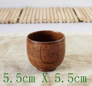 Primitive Handmade Natural Wood Wooden Teacup Cup Mug: Kitchen & Dining