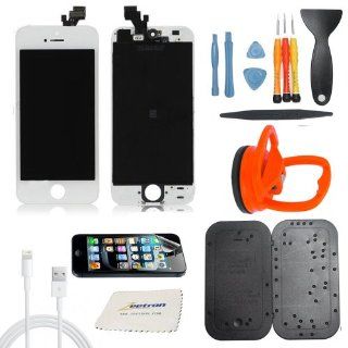 Zeetron iPhone 5 Premium White Screen Repair Kit Includes Tools, Screwmat, Screen Protector, Lighting cable and Cloth: Cell Phones & Accessories
