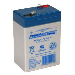 Power Sonic Genuine PS 640 6V4.5 AH Rechargeable SLA Battery (F1): Home Improvement
