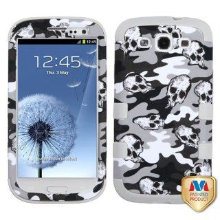 SAM Galaxy S III (i747/L710/T999/i535/R530/i9300) Gray Skull Camo/Gray TUFF Hybrid Phone Protector Cover: Cell Phones & Accessories
