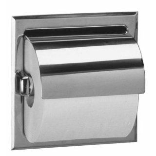 Bobrick 669 304 Stainless Steel Recessed Toilet Tissue Dispenser with Hood and Mounting Clamp, Bright Finish, 6 1/8" Width x 6 1/8" Height: Bathroom Tissue Dispensers: Industrial & Scientific