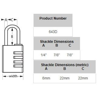 Master Lock 643D Combination Lock, 1 9/16 inch   Door Lock Replacement Parts  