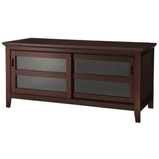 Tv Stand Threshold Carson Media TV Stand and Cabinet   Chestnut
