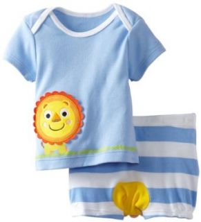 Happi by Dena Baby Boys Newborn Lion Short Set, Blue, 3 6 Months Infant And Toddler Shorts Clothing Sets Clothing