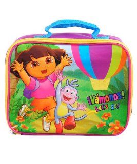 Dora the Explorer and Boots 'Balloon Adventure' Girls Purple Square School Lunchbox: Toys & Games