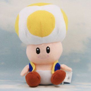 Mario Bros Mushroom Plush Doll Toad 7" Yellow: Toys & Games