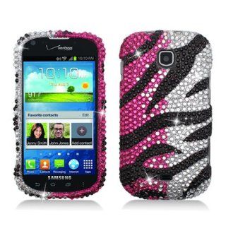 Aimo SAMI200PCLDI675 Dazzling Diamond Bling Case for Samsung Galaxy Stellar i200   Retail Packaging   Zebra Pink Waterfall: Cell Phones & Accessories