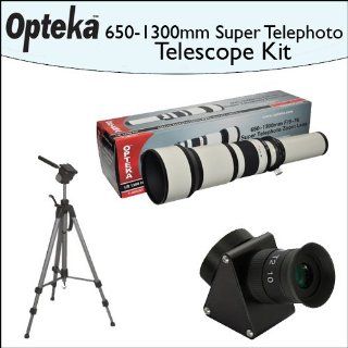 Opteka 650 1300mm HD Telephoto Zoom Lens + Lens Converter To Telescope Kit + Opteka 70" Professional Tripod : Catadioptric Telescopes : Camera & Photo