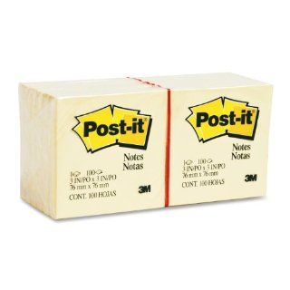 3M Post It Notes, Original Pads, 3 X 3 Inches, 100 Sheets per Pad, 2 Pack, Canary (MMM654YW)  Sticky Note Pads 