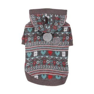 Puppia Express Knitted Hooded Dog Sweater, Medium, Grey : Pet Sweaters : Pet Supplies