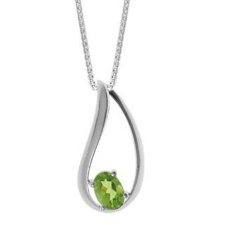 Boma Oval Peridot & Sterling Silver Loop Necklace: Boma: Jewelry