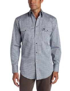 Wrangler Men's George Strait Troubadour Collection Shirt, Black/White, Small at  Mens Clothing store Button Down Shirts