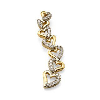 Island Journey Heart Pendant with Diamonds in 14K Yellow Gold: Jewelry