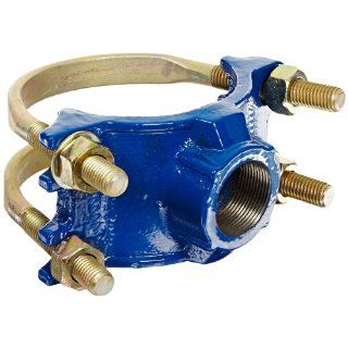 Smith Blair Ductile Iron Saddle Clamp, Double Bale, 4" Pipe Size, 1 1/2" NPT Female Outlet: Industrial Pipe Fittings: Industrial & Scientific