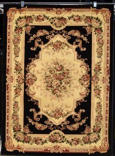 Black Ivory Burgundy Green Beige 8x10 (7'10x10'2) Black Isfahan Area Rug Oriental Carpet Large New 662   Machine Made Rugs