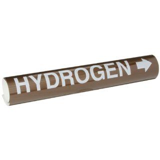 Brady 5834 Ii High Performance   Wrap Around Pipe Marker, B 689, White On Brown Pvf Over Laminated Polyester, Legend "Hydrogen": Industrial Pipe Markers: Industrial & Scientific