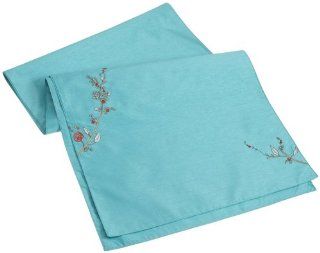 Lenox Chirp Embroidered 70 Inch Runner, Aqua   Table Runners