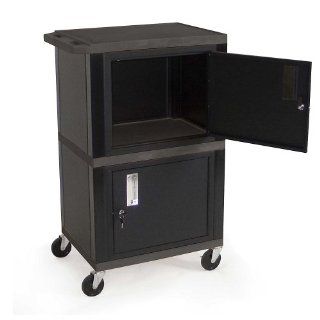 H. WILSON Tuffy Utility Cart with Two Locking Cabinets   Gray: Service Carts: Industrial & Scientific
