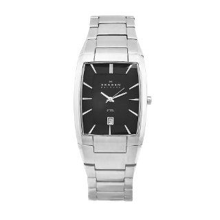 Skagen Men's 690LSXB Denmark Silver Tone Black Dial Watch: Watches