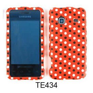 CELL PHONE CASE COVER FOR SAMSUNG GALAXY PREVAIL M820 BLACK AND WHITE DOTS ON RED: Cell Phones & Accessories