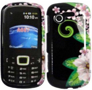 Green Flower Hard Case Cover for Samsung Evergreen A667 Cell Phones & Accessories