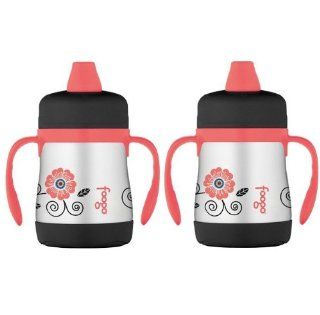 Thermos Foogo Phases Stainless Steel Sippy Cup with Handles, Poppy Patch, 7 Ounce, 2 Pack : Baby