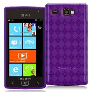 Purple TPU Rubber Skin Case Cover for Samsung Focus Flash i677: Cell Phones & Accessories