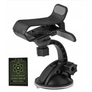 Samsung Exhibit II 4G T679   Windshield Dashboard Rotating Stand Cradle Car Auto Phone Mount Holder with Suction (Also for GPS) (PLUS FREE SCALAR ANTI RADIATION STICKER): Cell Phones & Accessories