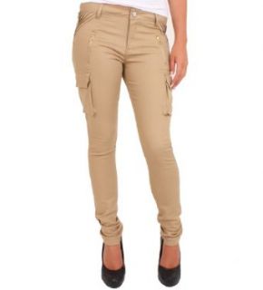 Romeo & Juliet Couture Zippered Pocket Cargo Pants in Beige, 31 at  Womens Clothing store: