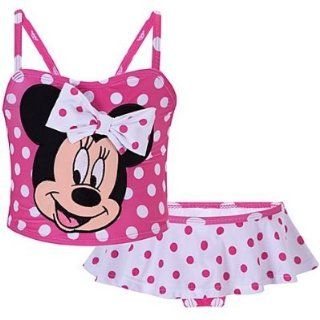 Disney Store Minnie Mouse Pink and White Polka Dot Swimsuit: 2 Piece Tankini/Bikini Bathing Swim Suit Size 5T for Toddler Girls: Everything Else