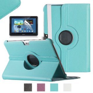 Pandamimi ULAK(TM) (Light Blue) Luxury 360 Degrees Rotating Stand Case Cover for Samsung Galaxy Note 10.1 inch Tablet N8000 N8010 N8013 with Screen Protector: Cell Phones & Accessories