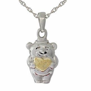 I Miss You' Teddy Bear Charm Animal Pendant Necklace Set .925 Sterling Silver: Jewelry