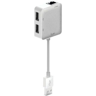 ICB708WHT USB ETHERNET ADAPTER WITH USB HUB: MP3 Players & Accessories