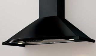 Zephyr ZSA M90BB 685 CFM 36 Inch Wide Stainless Steel Wall Mounted Range Hood with Halogen Lighti, Black: Appliances