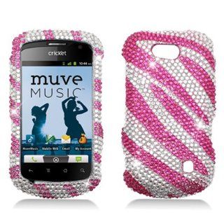 Aimo ZTEX501PCLDI686 Dazzling Diamond Bling Case for ZTE Groove X501   Retail Packaging   Zebra Hot Pink/White Cell Phones & Accessories