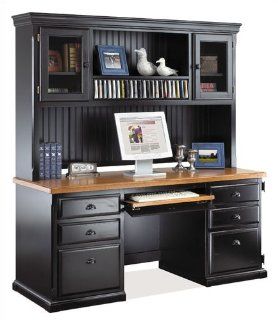 Southampton Onyx 70" W Computer Kneehole Credenza with Hutch : Computer Desks : Office Products