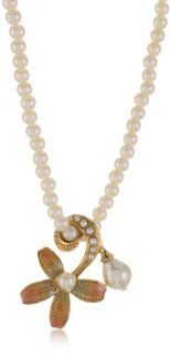 Antiquities Couture Fantasia Fiori Simulated Pearl Necklace: Locket Necklaces: Jewelry