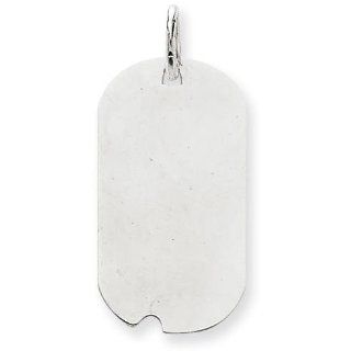 14K White Gold Dog Tag Oval Charm 1.692 grams Jewelry