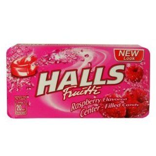 Halls Fruitti Center Filled Candy Snack Raspberry Flavored 22.4 G (8 Pellets) X 5 Boxes : Beer Brewing Hops : Grocery & Gourmet Food