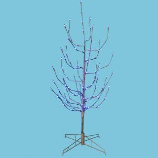 4' LED Pre Lit Brown Artificial Christmas Twig Tree   Purple Lights  