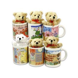 Mothers Day w/ Bear Plush Toy Cerramic Mug 6 Asstd Designs: Toys & Games