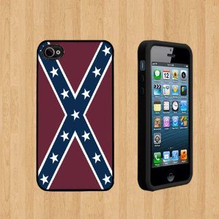 Confederate Rebel Flag Custom Case/Cover FOR Apple iPhone 4 /4S BLACK Rubber Case ( Ship From CA ): Cell Phones & Accessories