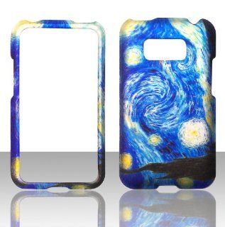 2D Blue Design LG Optimus Elite LS696 Sprint, Virgin Mobile Case Cover Hard Protector Phone Cover Snap on Case Faceplates Cell Phones & Accessories