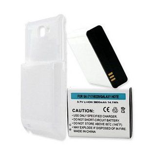 SAMSUNG GALAXY NOTE SGH I717 Extended Replacement Battery with White Cover: Cell Phones & Accessories
