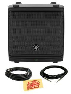 Mackie DLM8 2000 Watt 8 Inch Powered Loudspeaker Bundle with XLR Cable, Instrument Cable, and Polishing Cloth: Musical Instruments
