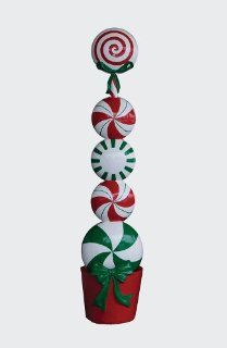 53" Commercial Grade Peppermint Candy Topiary Fiberglass Christmas Decoration  Yard Art  Patio, Lawn & Garden