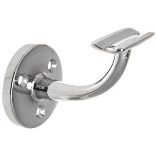 Rockwood 701.26 Brass Hand Rail Bracket with Fasteners for Metal Rail, 2 13/16" Diameter Base, 3 1/2" Projection, Polished Chrome Plated Finish: Industrial Hardware: Industrial & Scientific