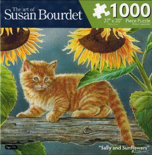 The Art of Susan Bourdet "Sally and Sunflowers" Jigsaw Puzzle: Toys & Games