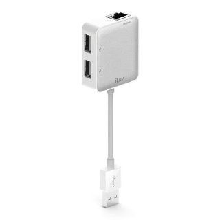 iLuv USB Ethernet Adapter with USB Hub (iCB708WHT): Computers & Accessories