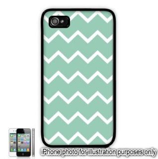 Pastel Green Thin Chevrons Pattern Apple iPhone 4 4S Case Cover Skin Black: Cell Phones & Accessories